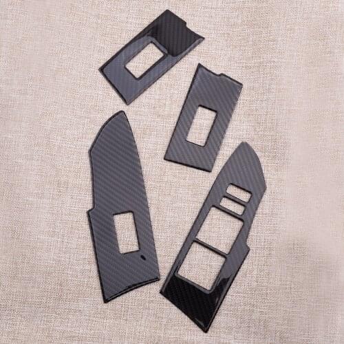 1 Set LHD Car Carbon Fiber Black Window Lifting Switch Panel Trims Covers Fit for Toyota Corolla 2018 2017 2016 2015 2014