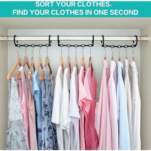 10 Pieces of Wardrobe Storage Bags and Storage Magic Hangers Sturdy Plastic Space-Saving Hangers