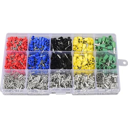1640pcs Connectors Insulated Ferrules Cord Pin End Electrical Crimp Tool Bootlace With Box Wire Terminal Kit Tubular Cable Home