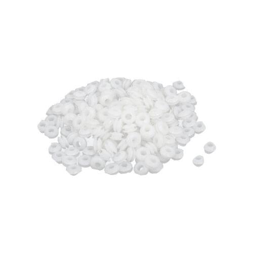 5mm Inner Dia Electrical Wire Cable Rubber Wiring Grommet White 200pcs