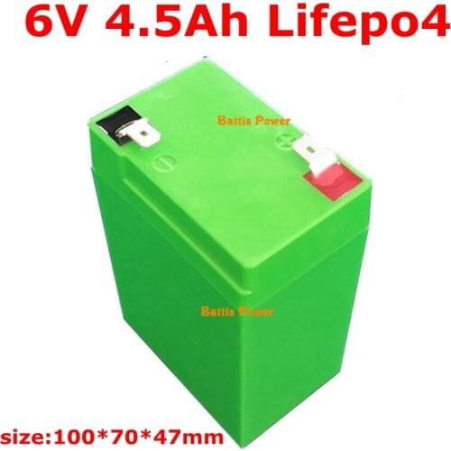 6V 4.5AH Battery Sealed Lifepo4 2s Storage Batteries Not Lead Acid Rechargeable for LED Light Toy Car Baby Carrier long cycles