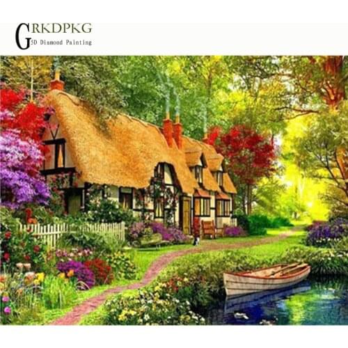 GRKDPKJ 5d diy Full square diamond painting Autumn scenery drill Wedding decoration painting accessories pictures of rhinestones