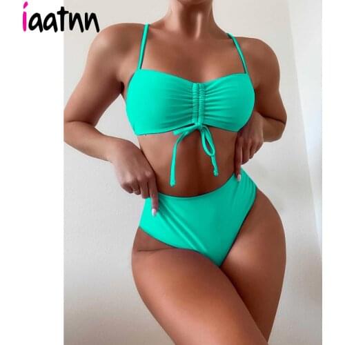 Push Up Bikini 2021 Women Swimsuit Female Swimwear High Leg Bikinis Set Brazilian Summer Bandage Swimming for Bathing Suit Woman