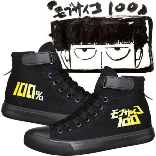 High-Q Unisex Anime Cos Mob Psycho 100 Shoes Mobu Saiko Hyaku mofu mobu Mob Casual plimsolls canvas shoes rope soled shoes