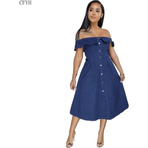 Модные джинсовые платья CFYH China At AliExpress