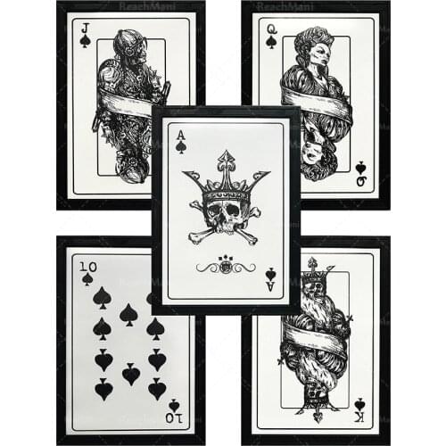 Straight Flush Playing Cards-Skull Art-Player Gifts-Texas Hold Playing Cards Decoration Wall Gift Poster