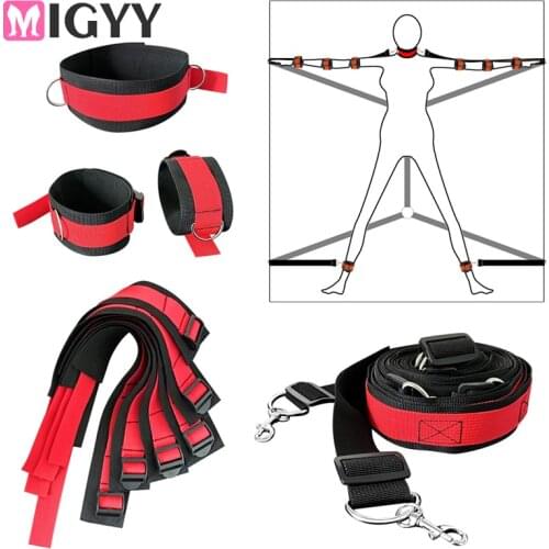 Adult Games Erotic Sex Toys For Couples Adults Open Leg BDSM Bondage Restraints SM Collar Ankle Cuffs Handcuffs Accessories