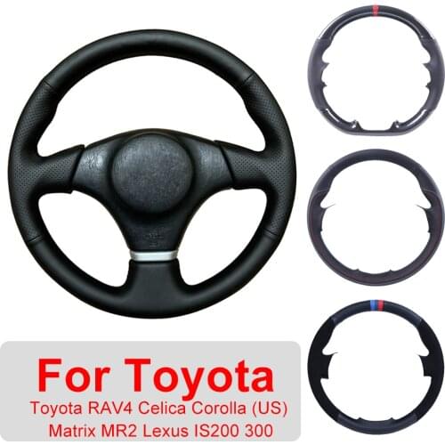 Customized Car Steering Wheel Cover For Toyota RAV4 Celica Corolla (US) Matrix MR2 Lexus IS200 300 Leather Protective Wrap