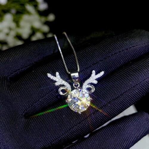 JK Delicate Antlers Women Necklace Silver Color Dazzling Crystal CZ Stone Birthday Anniversary Love Gift Lady Trendy Jewelry