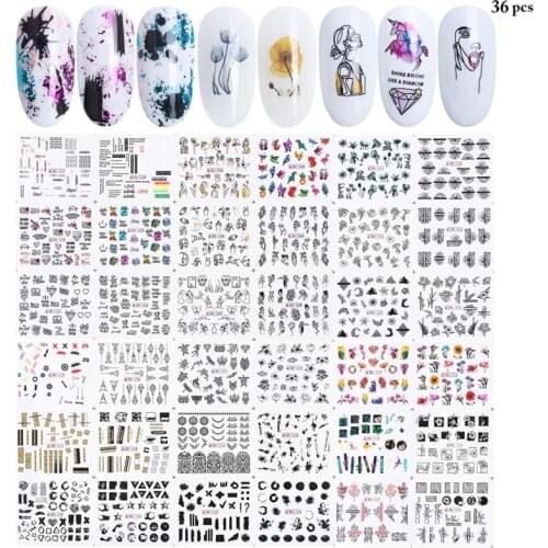 Kapmore 3 Sheets Water Transfer Nail Sticker Abstract Nail Decals Animal Nail Art Foil Flower Cartoon Nail Art Manicure Tools