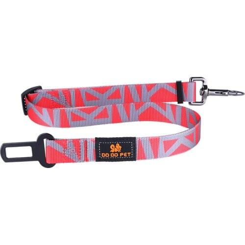 Printing Webbing Pet Dog Cat Car Seat Belt Adjustable Dogs Lead Clip Leash For Accessories Dog Safety Leashes Lever Pet Products