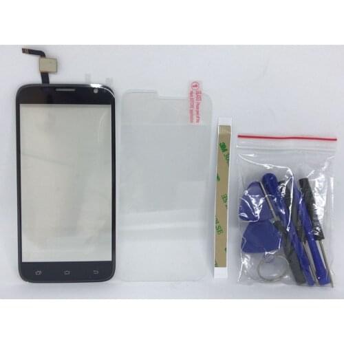 New For Uhans A101 A101s 5.0inch Replacement Capacitive Front Touch Screen Black Panel Glass+Tempered Glass Flims