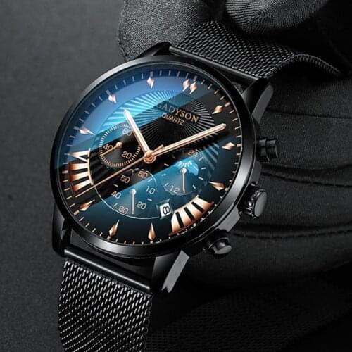 New Relogio Masculino Mens Watch Quartz stainless Steel Wristwatch Business Date Watch Luxury Brand Montre Homme elegant saati