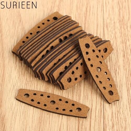 20 Pcs Hunting Microfiber Leather Slingshots Pouches Outdoor Shooting Bow Sling Shots Catapults Replacements 50mmX14mmX8mm Brown