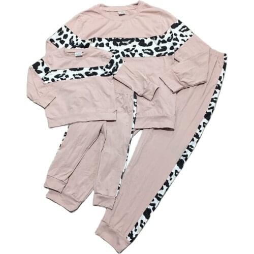 GirlyMax Fall Winter Mommy Me Set PInk and Leopard Print Outfit
