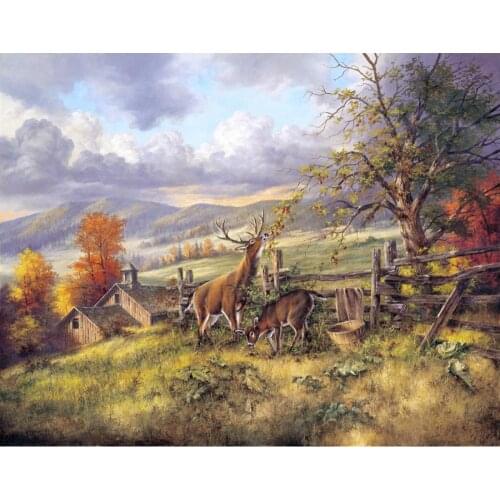 Impressionism Landscapes paintings White Tailed Deer oil painting hand painted canvas art natural picture for home decor