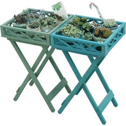 Solid wood flower stand multi-layer floor flower pot shelf meaty bonsai balcony living room room built-in material stand flower