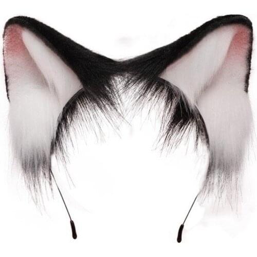 Handmade Artificial Fur Fox Wolf Ear Headband Halloween Christmas Role Play Party Costume Accessories Anime Cosplay Cute Props