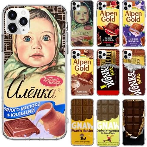 Funny Chocolate Russian Phone Case Transparent for iPhone 6 7 8 11 12 s mini pro X XS XR MAX Plus cover funda shell