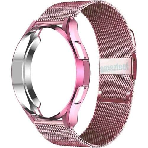 20mm WatchBand Strap for Samsung Galaxy Watch 4 Classic 42mm 46mm smart Bracelet Metal wristband Protector Case Film Accessorie