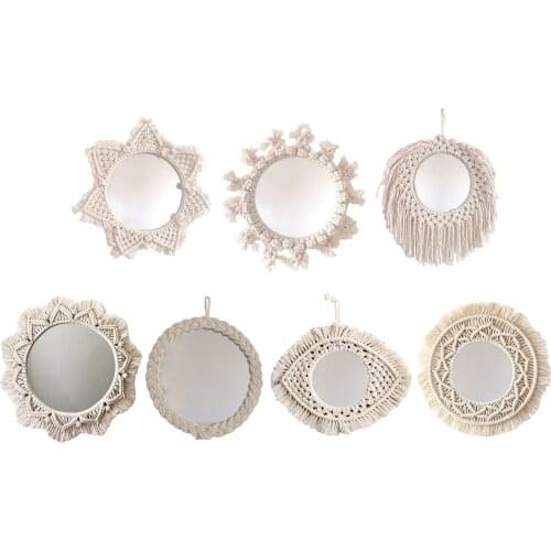 Bohemia Macrame Mirror Handmade Tapestry ing Mirrors Bedroom Art Decor