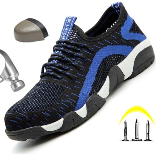 Work Safety Shoes Men Women Work Shoes Sneakers Construction Protective Steel Toe Indestructible Shoes Anti-smash Puncture Proof