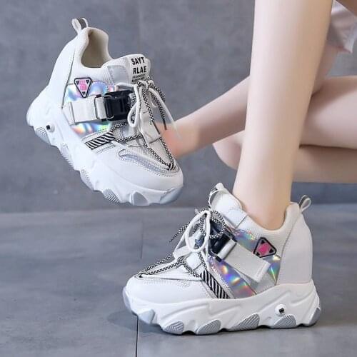 Women Platform Chunky Sneakers Brand Designers Fashion Lacing Casual Shoes Woman Tennis Basket Female 8cm Vulcanized Shoes 2020