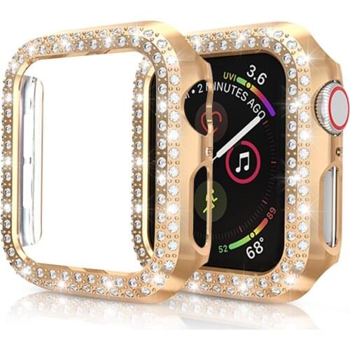 Women Ladies Case for Apple Watch SE Series 6 5 4 3 Cover PC Diamond Protector Bumper for iWatch 40mm 44mm 38mm 42mm Accessories