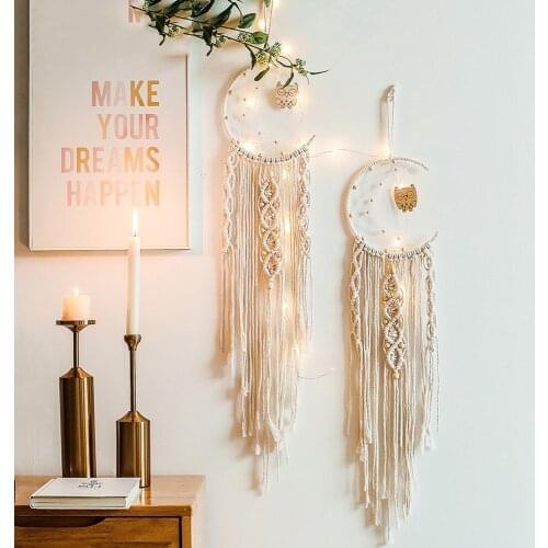 1 PC Owl Tapestrys Bohemian Chic Macrame Big Wall Hanging Tapestry Moon Wall Decor Boho Woven Knitted DIY Home Decoration Newest