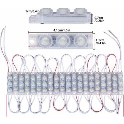 1000pcs 3 LED Mini Module 41*11MM 2835 SMD IP68 Waterproof Injection Lens LED Sign Advertising Backlight DC12V