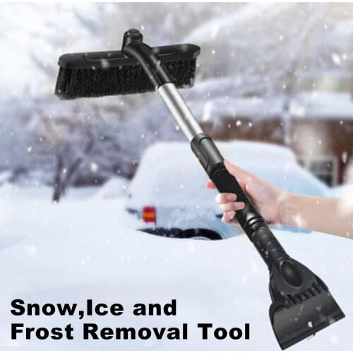 2-in-1 Car Cleaning Brush Ice Scraper Detachable Snow Shovel Brush Dust Remove Brush Auto Windshield Extendable Snow Brush