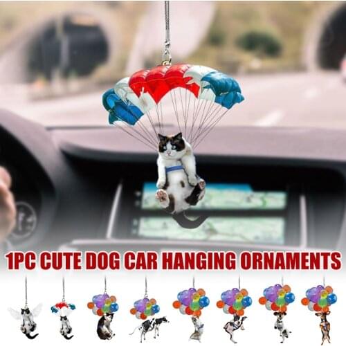 2020 Cute Cat Dog Car Hanging Ornament Rear View Mirror Car Styling Interior Accessories For Car Decoration CSL88