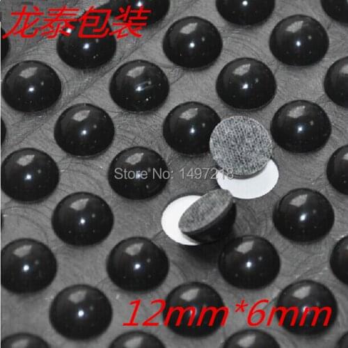 320 PCS 12mm x 6mm black anti slip silicone rubber plastic bumper damper shock absorber 3M self-adhesive Silica gel feet pads
