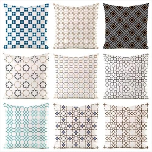 45cm*45cm Checkerboard texture Inimitated Silk Fabric Throw Pillow Covers Couch Cushion Cover Home Decorative Pillows
