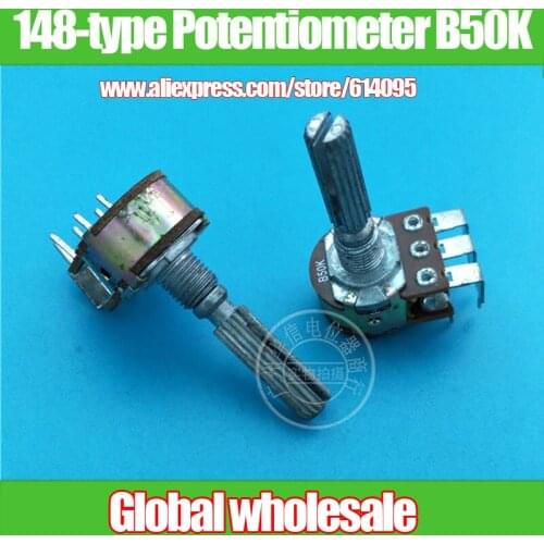 5pcs WT 148-type Double Bend Potentiometer B50K / Handle Length 30MM Flower