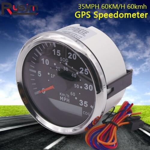 85mm Diesel Engine Car Boat Yacht Vessel GPS Speedometer 35MPH 60KM/H fit Marine Boat Motorcycle Truck With Red Backlight 9-32V
