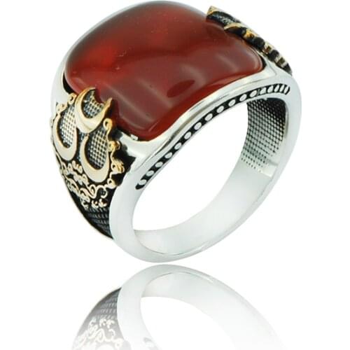 925 Silver Ottoman Rings Moon Star Rings Kayi Rings for Men