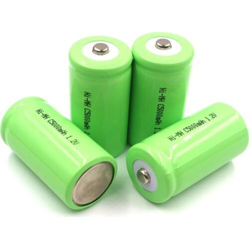 Ni-Mh C 5000mah 4pieces recharger Rechargeable two number battery batteries C R14 Size