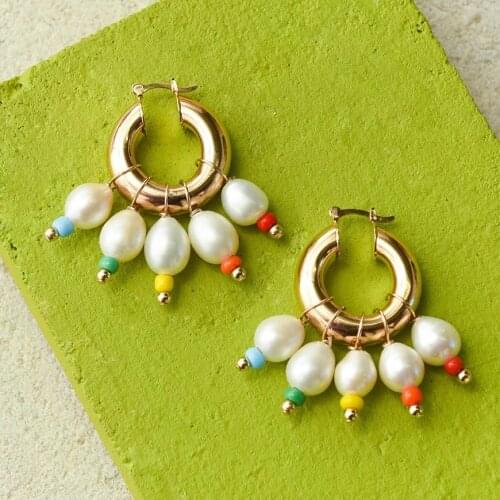 Alibaba aliexpress küpe rainbow jewelry pearl earring ofertas relampago bijouterias para as mulheres zilveren oorbellen earrings
