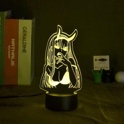 Anime 3d Lamp Zero Two Figure Nightlight Kids Child Girls Bedroom Decor Light Manga Gift Night Light Lamp Darling In The Franxx