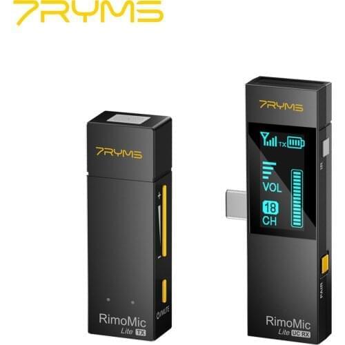 Mini UHF Wireless Microphone Mic Transmitter Receiver for USB-C USB-A Real-time Monitoring for Smartphone Laptop Live Streaming