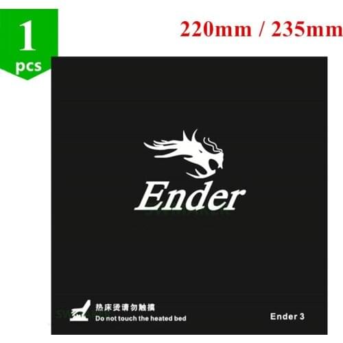 1pcs 220mm / 235mm black Heated bed For Creality ENDER-3 ENDER-3S 3D Printer Sticker Build Sheet build plate tape with 3M Back