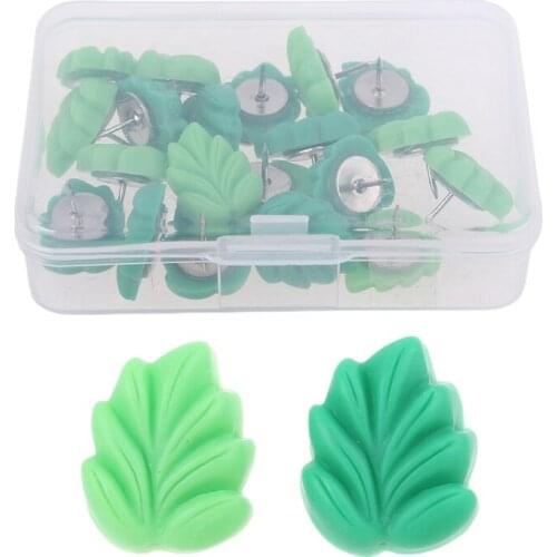 20pcs Leaf Push Pins Decorative Thumbtacks Photo Wall Studs Foliage Pushpins K3KB