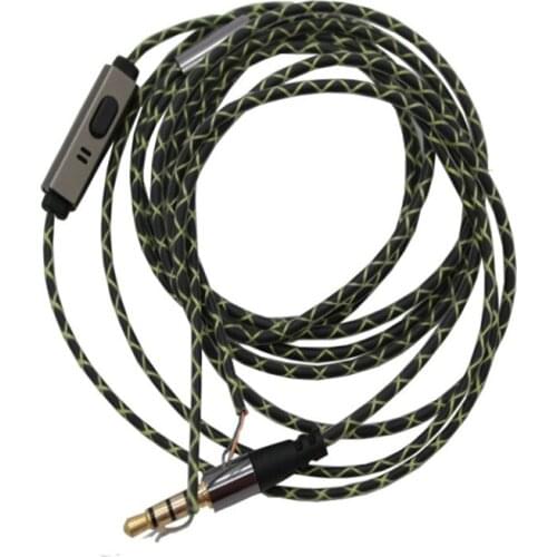 DIY earphone wire with mic pure copper 14 core soft TPE cable 1pcs