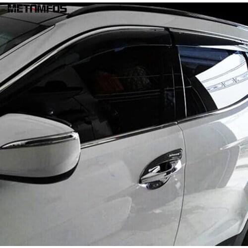 For Hyundai Santa Fe 2013 2014 2015 2016 Window Vent Visor Sun Shade Rain Guard Shield Awning Shelter Accessories Car Styling