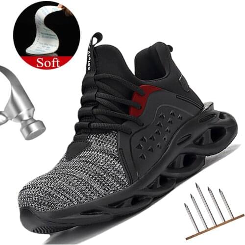 Lightweight Men Safety Shoes Steel Toe Work Shoes For Men Breathable Work Safety Boot Puncture-Proof Comfortable Sneaker Ryder