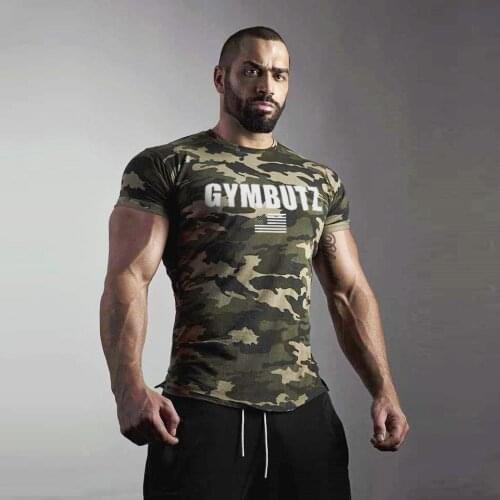 Mens Gym Fitness Shirt Running T Shirt Short Sleeve Quick Dry Bodybuilding Sportswear Jogging Training Workout Tee Tops Tshirt