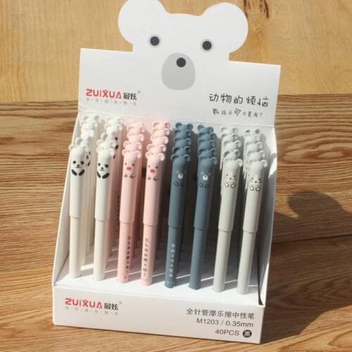 4Pcs Erasable Gel Pen Blue Creative Cartoon Cute High Quality PP Material Office Supplies Home Decoration Color Random