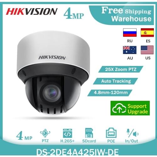 Hikvision IP Camera DS-2DE4A425IW-DE 4MP 4-100mm 25X Zoom PTZ POE H.265+ IP66 Automatic Tracking Outdoor CCTV Video Dome Camera
