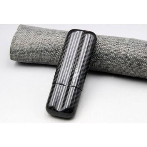 JIFENG Carbon Fiber Cigar Cigarette 2 Tube Portable Holder Case Humidor Box Storage Tobacco Smoking Tool For Cohiba